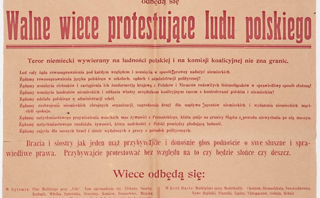 Afisz wzywający do udziału w walnych wiecach protestujących w dniu 25 kwietnia 1920 r.