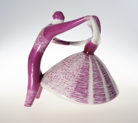 Figurka „Taniec ludowy”. Projekt Eryka Trzewik - Drost, wytwórnia Zakłady Porcelany Bogucice
