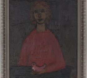 Barbara Jonscher, Portret z ptaszkiem, wł. MŚO 