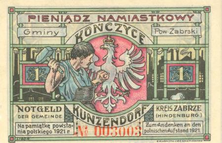 Notgeld – pieniądz zastępczy na Górnym Śląsku 1918-1922, awers